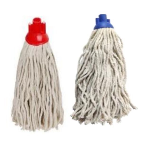 Kleensco Plastic Round Mop Off white refill Head - 3/4 # S250G (Red / Blue)