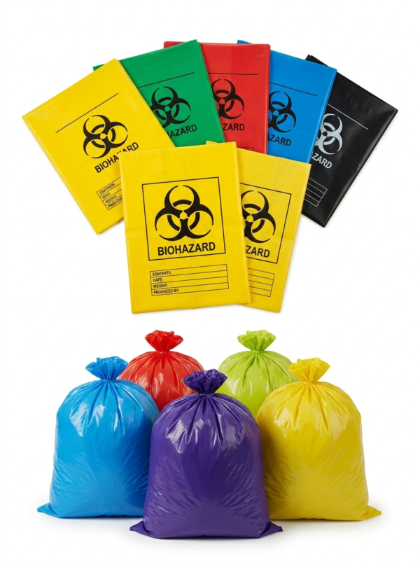 Colour with Print Garbage Bag ( Red /Blue/Green/Yellow ) 19 x 21