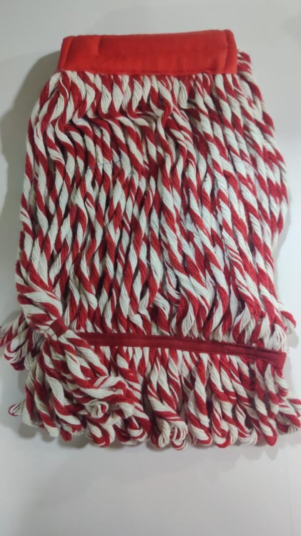 Kleensco Prill Loop End Type Flat Mop 6 Inch Refill ( Super Red + White ) 400gm